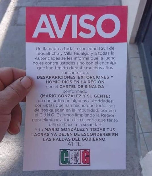 Leaflets Over Los Altos of Jalisco