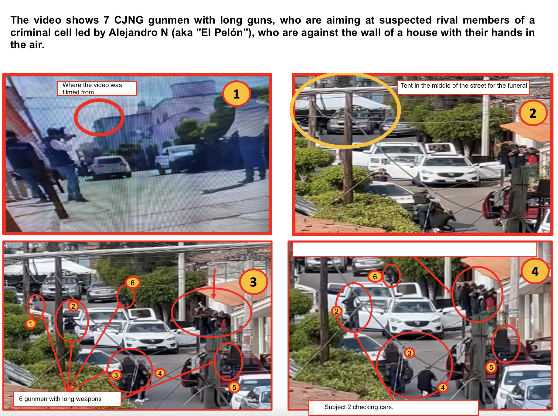SSPC Chronology of shooting in San José de Gracia, Michoacán
