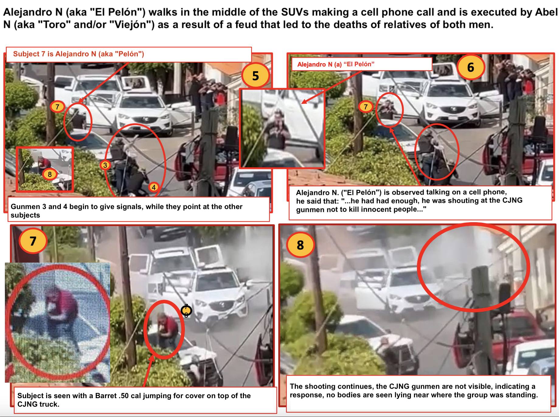 SSPC Chronology of shooting in San José de Gracia, Michoacán