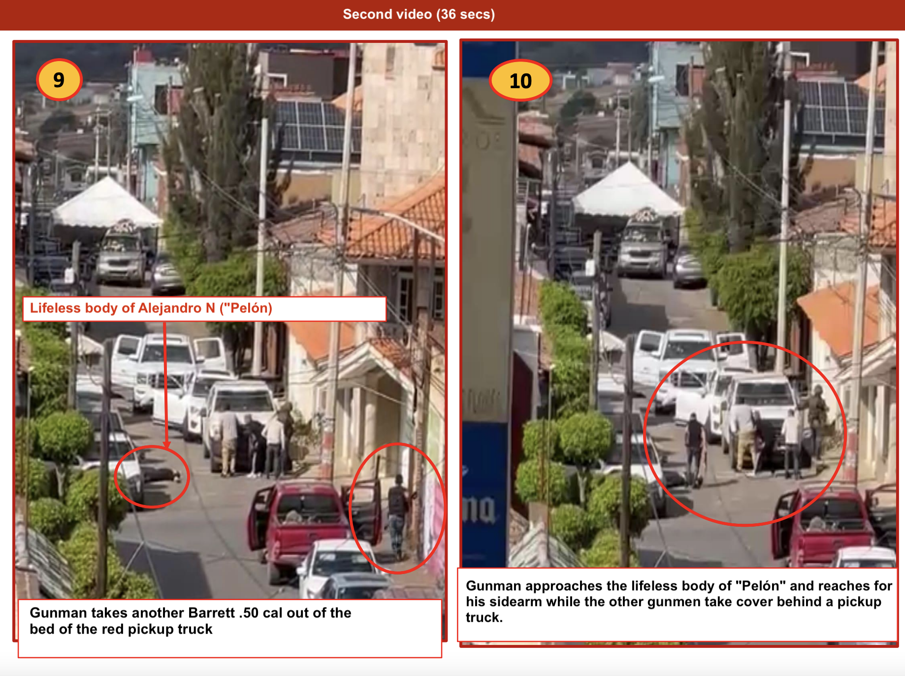 SSPC Chronology of shooting in San José de Gracia, Michoacán
